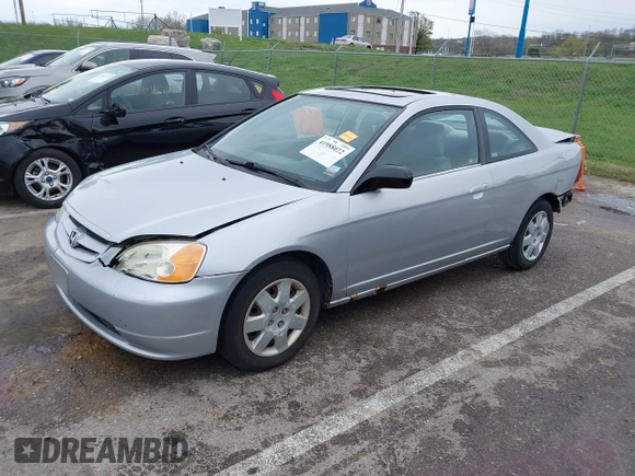 2002 Honda Civic EX with VIN 1HGEM22922L069356, listed as a IAAI auction lot 41988022 with 149,965 mi miles and . Bid and sale history available at carsss.com. Image 17.