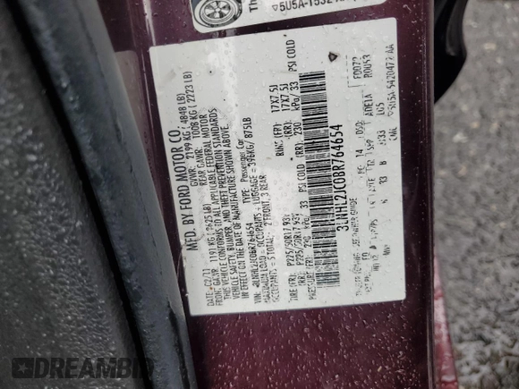 2011 Lincoln MKZ with VIN 3LNHL2JC0BR764654, listed as a Copart auction lot 57295725 with 141,056 mi miles and Salvage title. Bid and sale history available at DreamBid. Image 12.