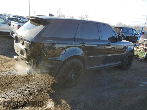 2018 Land Rover Range Rover Sport SVR with VIN SALWZ2SE6JA198429, listed as a Copart auction lot 43245285 with 93,680 mi miles and Clean Title. Bid and sale history available at carsss.com. Image 3.
