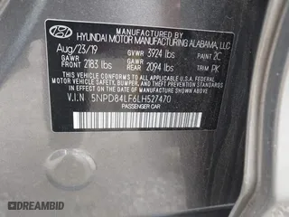 2020 Hyundai Elantra Value Edition with VIN 5NPD84LF6LH527470, listed as a IAAI auction lot 41541904 with 79,935 mi miles. Bid and sale history available at carsss.com. Image 9.