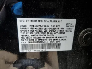 2018 Honda Pilot EX-L z VIN 5FNYF6H80JB054514, wystawiony jako Copart lot #54118265 z przebiegiem 135 112 mil mil oraz Szkoda całkowita • Salvage title. Historia ofert i sprzedaży dostępna na DreamBid. Obrazek 13.