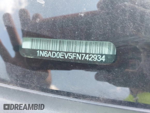 2015 Nissan Frontier SV с VIN 1N6AD0EV5FN742934, выставлен на аукционе IAAI как лот 42534199 с пробегом 231 400 миль миль и . История ставок и продаж доступна на DreamBid. Изображение 9.