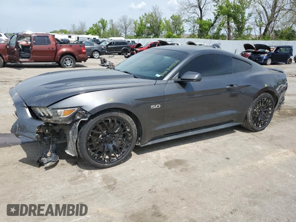 2016 Ford Mustang GT with VIN 1FA6P8CF8G5321372, listed as a Copart auction lot 54230525 with 49,033 mi miles and Salvage title. Bid and sale history available at DreamBid. Image 1.