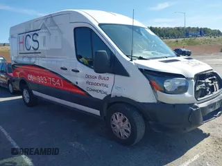 2019 Ford Transit with VIN 1FTYR2CM3KKA87418, listed as a IAAI auction lot 42078907 with 78,075 mi miles. Bid and sale history available at carsss.com. Image 1.