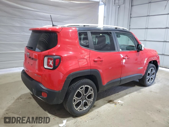 2018 Jeep Renegade Limited z VIN ZACCJBDB8JPG96152, wystawiony jako Copart lot #58306035 z przebiegiem 105 792 mil mil oraz Szkoda całkowita • Salvage title. Historia ofert i sprzedaży dostępna na DreamBid. Obrazek 3.