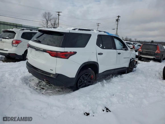 2022 Chevrolet Traverse Premier with VIN 1GNEVKKW1NJ122038, listed as a Copart auction lot 86277694 with 28,513 mi miles and Salvage Title. Bid and sale history available at carsss.com. Image 3.