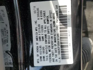 2016 Honda Accord Sport with VIN 1HGCR2F5XGA181549, listed as a Copart auction lot 59632005 with 170,228 mi miles and Salvage title. Bid and sale history available at DreamBid. Image 13.
