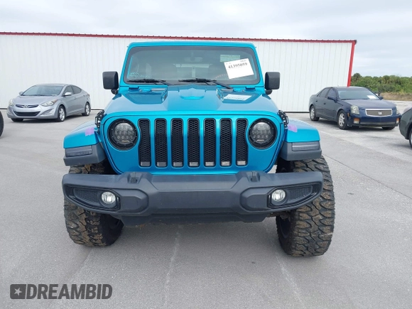 2020 Jeep Wrangler Unlimited Sahara with VIN 1C4HJXEN6LW231189, listed as a IAAI auction lot 41395059 with 59,399 mi miles. Bid and sale history available at carsss.com. Image 12.