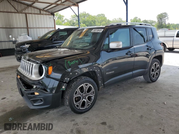 2015 Jeep Renegade Limited with VIN ZACCJBDT7FPB25249, listed as a Copart auction lot 59015645 with 101,602 mi miles and Salvage title. Bid and sale history available at DreamBid. Image 1.