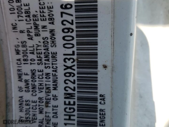 2003 Honda Civic EX with VIN 1HGEM229X3L009276, listed as a Copart auction lot 48047905 with 317,240 mi miles and Salvage Title. Bid and sale history available at carsss.com. Image 12.