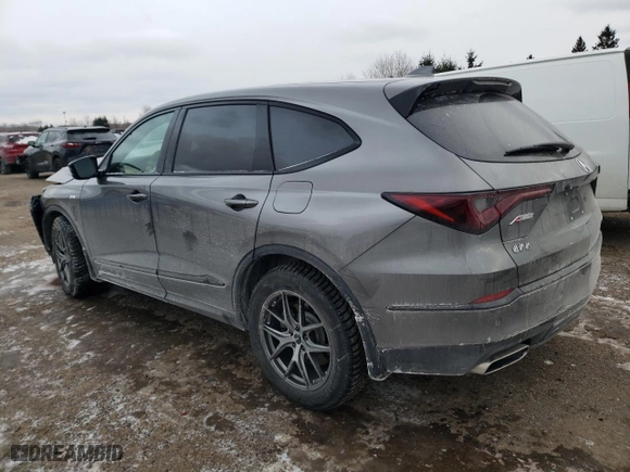 2023 Acura MDX w/A-Spec Package with VIN 5J8YE1H0XPL801222, listed as a Copart auction lot 42217995 with 0 mi miles and Salvage Title. Bid and sale history available at carsss.com. Image 2.
