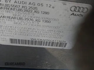 2012 Audi Q5 3.2L Premium Plus with VIN WA1DKAFP6CA113076, listed as a IAAI auction lot 41282805 with 152,146 mi miles. Bid and sale history available at carsss.com. Image 9.