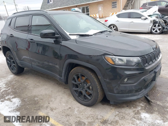 2023 Jeep Compass Latitude with VIN 3C4NJDBN8PT511049, listed as a IAAI auction lot 41258001 with 22,399 mi miles and . Bid and sale history available at DreamBid. Image 1.