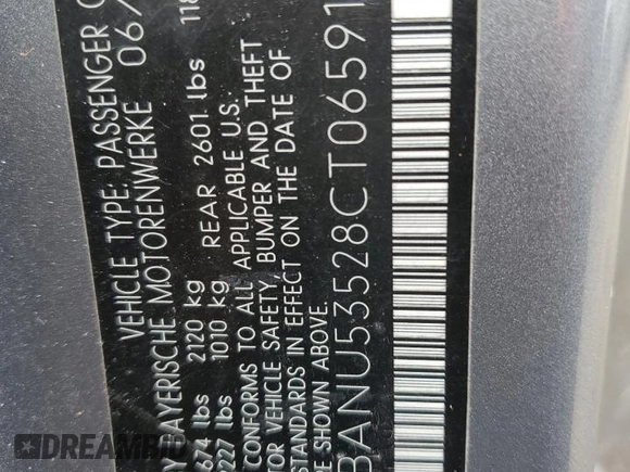 2008 BMW 5 Series 528i with VIN WBANU53528CT06591, listed as a Copart auction lot 64806784 with 208,345 mi miles and Salvage Title. Bid and sale history available at DreamBid. Image 12.
