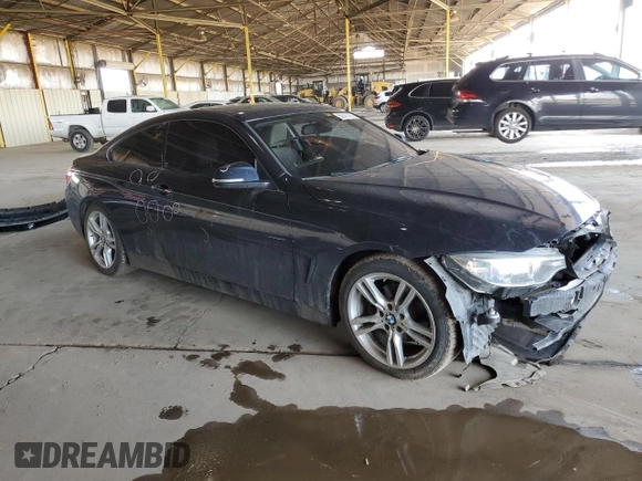 2014 BMW 4 Series 428i with VIN WBA3N3C55EF711010, listed as a Copart auction lot 59377495 with 135,994 mi miles and Salvage title. Bid and sale history available at DreamBid. Image 4.