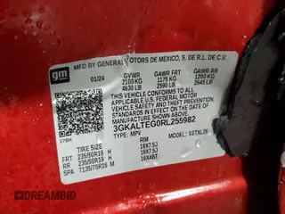 2024 GMC Terrain SLE with VIN 3GKALTEG0RL255982, listed as a Copart auction lot 44430155 with 7,214 mi miles and Salvage Title. Bid and sale history available at DreamBid. Image 14.