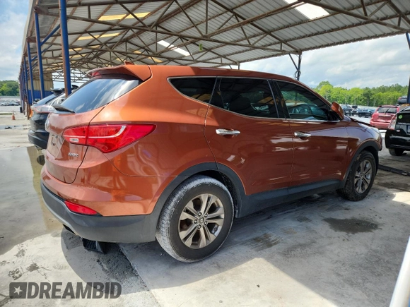 2014 Hyundai Santa Fe with VIN 5XYZT3LB4EG145430, listed as a Copart auction lot 58554075 with 38,690 mi miles and Salvage title. Bid and sale history available at DreamBid. Image 3.