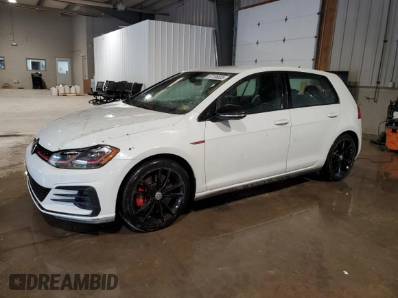 2019 Volkswagen GTI S z VIN 3VW5T7AU7KM010447, wystawiony jako Copart lot #57136835 z przebiegiem 19 613 mil mil oraz Szkoda całkowita • Salvage title. Historia ofert i sprzedaży dostępna na DreamBid. Obrazek 1.