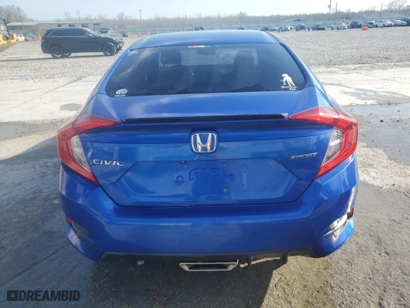 2019 Honda Civic Sedan Sport with VIN 19XFC2F84KE008123, listed as a Copart auction lot 48911895 with 112,196 mi miles and Salvage Title. Bid and sale history available at carsss.com. Image 6.