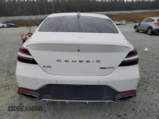 2022 Genesis G70 Launch Edition with VIN KMTG14TE7NU082238, listed as a Copart auction lot 79286854 with 25,071 mi miles and Salvage Title. Bid and sale history available at DreamBid. Image 6.