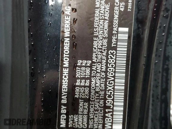 2016 BMW 2 Series M235i xDrive with VIN WBA1J9C5XGV695823, listed as a Copart auction lot 81548364 with 83,149 mi miles and Salvage Title. Bid and sale history available at carsss.com. Image 14.