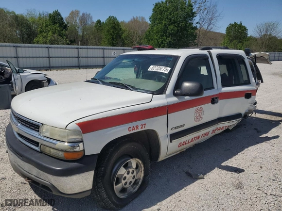 2001 Chevrolet Tahoe LS with VIN 1GNEK13TX1J213584, listed as a Copart auction lot 52725075 with 177,846 mi miles and Salvage Title. Bid and sale history available at carsss.com. Image 1.