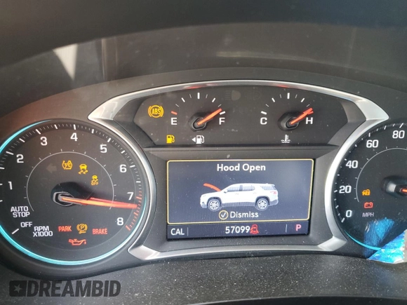 2020 Chevrolet Traverse LT with VIN 1GNERHKW2LJ300026, listed as a Copart auction lot 57171145 with 57,099 mi miles and Salvage title. Bid and sale history available at DreamBid. Image 9.