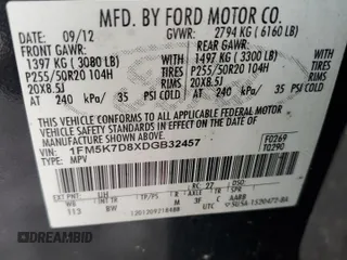 2013 Ford Explorer XLT с VIN 1FM5K7D8XDGB32457, выставлен на аукционе Copart как лот 88579905 с пробегом 161 142 миль миль и Чистый • Clean title. История ставок и продаж доступна на DreamBid. Изображение 13.