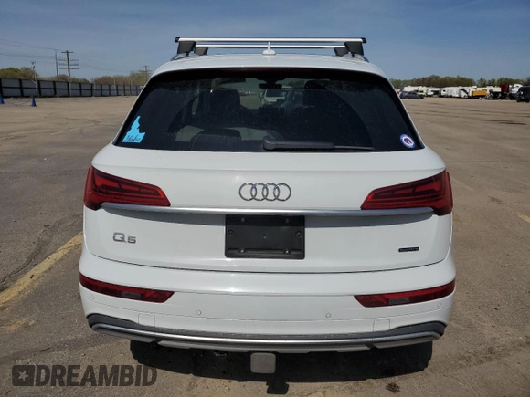 2021 Audi Q5 Premium Plus with VIN WA1BAAFYXM2051891, listed as a Copart auction lot 52320605 with 26,747 mi miles and Salvage Title. Bid and sale history available at carsss.com. Image 6.