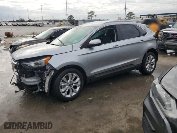 2020 Ford Edge Titanium with VIN 2FMPK4K93LBA16039, listed as a Copart auction lot 43645235 with 0 mi miles and Salvage Title. Bid and sale history available at carsss.com. Image 1.