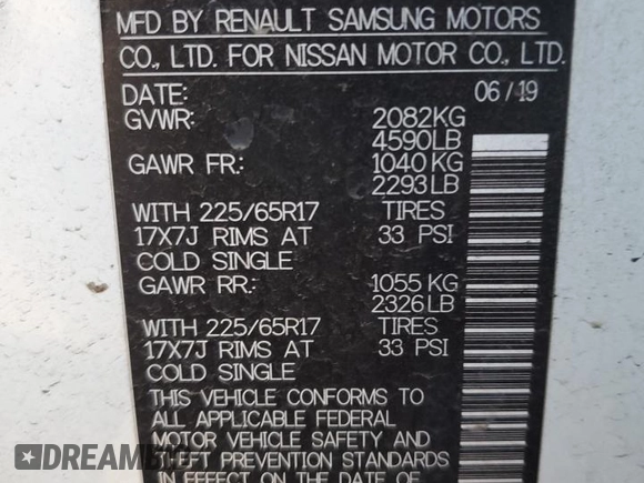 2020 Nissan Rogue SV with VIN KNMAT2MT9LP504439, listed as a Copart auction lot 42045945 with Not provided miles and Salvage title. Bid and sale history available at DreamBid. Image 15.