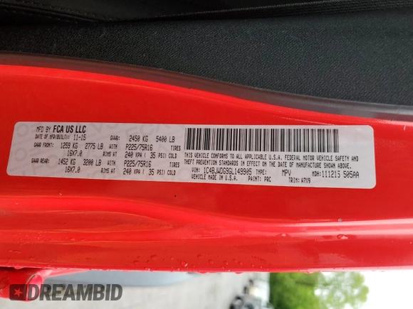 2016 Jeep Wrangler Unlimited Freedom с VIN 1C4BJWDG9GL149905, выставлен на аукционе Copart как лот 57591765 с пробегом 88 689 миль миль и Чистый • Clean title. История ставок и продаж доступна на DreamBid. Изображение 13.