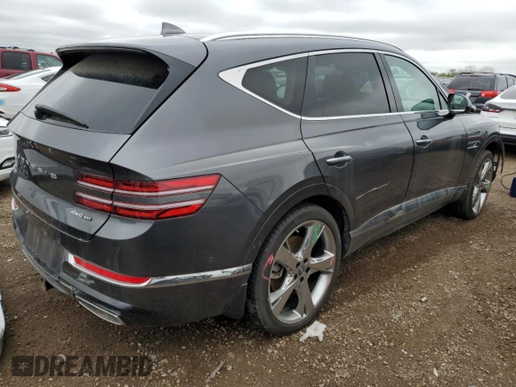 2022 Genesis GV80 with VIN KMUHCESC0NU083165, listed as a Copart auction lot 55518125 with Not provided miles and Salvage title. Bid and sale history available at DreamBid. Image 3.