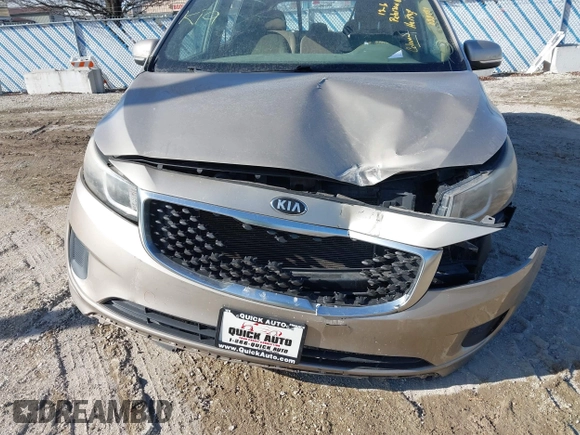 2015 Kia Sedona LX with VIN KNDMB5C15F6033787, listed as a IAAI auction lot 41534224 with 117,410 mi miles. Bid and sale history available at carsss.com. Image 6.