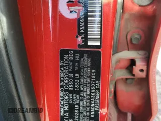 2017 Kia Rio EX with VIN KNADN4A36H6071809, listed as a Copart auction lot 42831535 with 0 mi miles and Non Repairable. Bid and sale history available at carsss.com. Image 12.