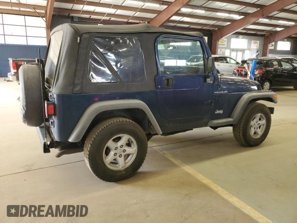 2002 Jeep Wrangler SE with VIN 1J4FA29PX2P749203, listed as a Copart auction lot 53604045 with 152,410 mi miles and Clean Title. Bid and sale history available at carsss.com. Image 3.
