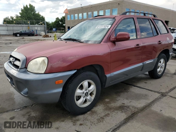 2005 Hyundai Santa Fe GLS with VIN KM8SC73DX5U878943, listed as a Copart auction lot 61337024 with 127,857 mi miles and Salvage Title. Bid and sale history available at carsss.com. Image 1.
