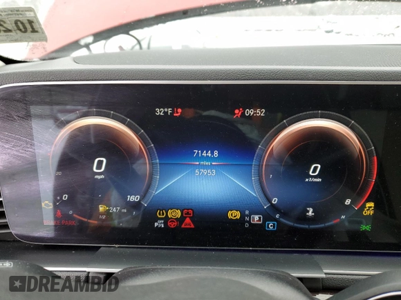2022 Mercedes-Benz GLE 350 with VIN 4JGFB4KB5NA586900, listed as a Copart auction lot 44856935 with 57,953 mi miles and Salvage title. Bid and sale history available at DreamBid. Image 9.
