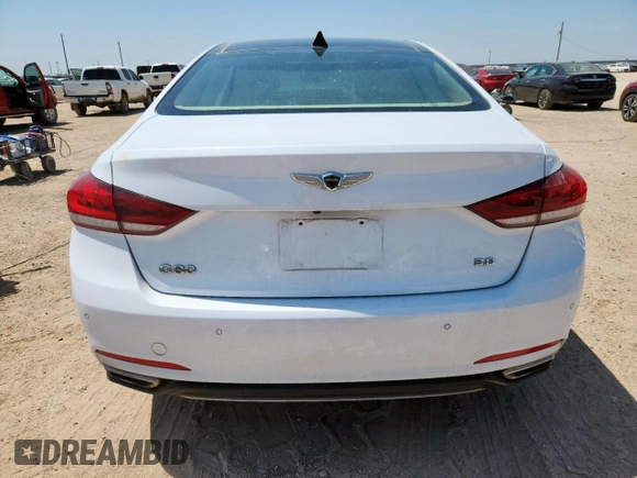 2018 Genesis G80 3.8L with VIN KMHGN4JE6JU216605, listed as a Copart auction lot 61950305 with 34,919 mi miles and Salvage title. Bid and sale history available at DreamBid. Image 6.