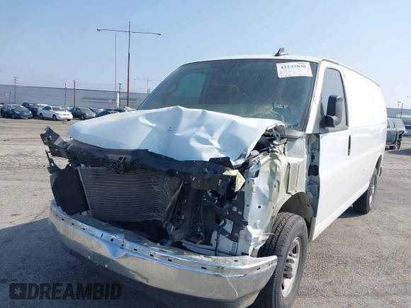 2024 Chevrolet Express Cargo with VIN 1GCWGAFP2R1279801, listed as a IAAI auction lot 42235836 with 11,611 mi miles and . Bid and sale history available at DreamBid. Image 6.