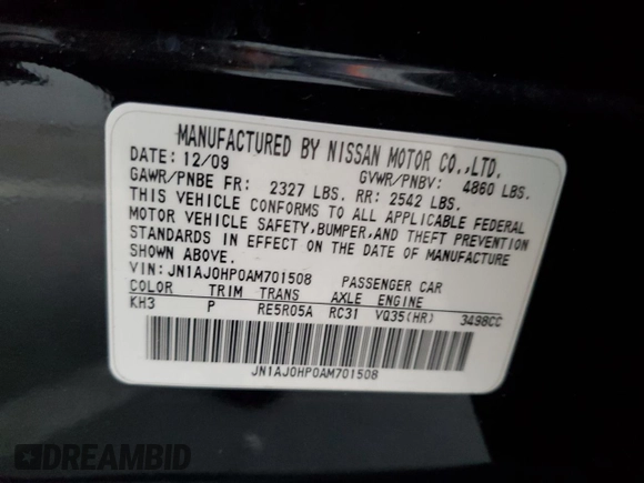 2010 Infiniti EX Journey with VIN JN1AJ0HP0AM701508, listed as a Copart auction lot 87031794 with 143,018 mi miles and Salvage Title. Bid and sale history available at DreamBid. Image 13.