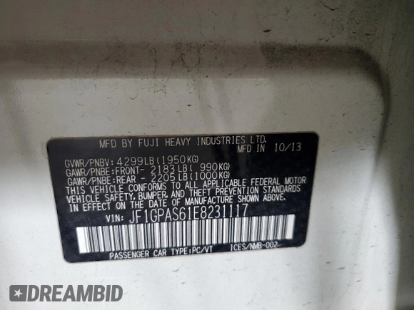 2014 Subaru Impreza Special Sports Limited with VIN JF1GPAS61E8231117, listed as a Copart auction lot 74057684 with 128,636 mi miles and Salvage title. Bid and sale history available at DreamBid. Image 15.