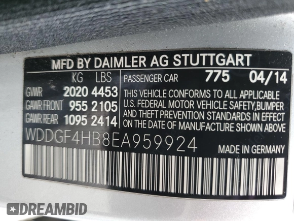 2014 Mercedes-Benz C 250 Sport with VIN WDDGF4HB8EA959924, listed as a Copart auction lot 62961665 with 181,528 mi miles and Clean title. Bid and sale history available at DreamBid. Image 12.