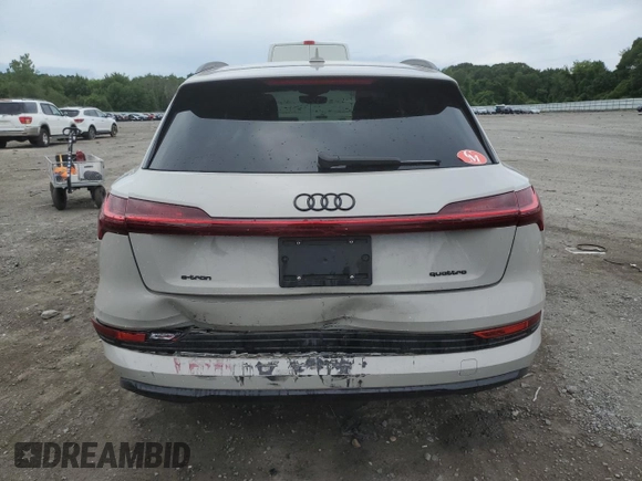 2022 Audi e-tron Premium Plus with VIN WA1LAAGE5NB009526, listed as a Copart auction lot 63073355 with 46,142 mi miles and Salvage title. Bid and sale history available at DreamBid. Image 6.