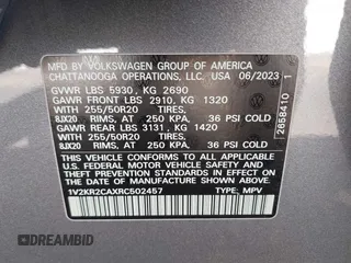 2024 Volkswagen Atlas SE с VIN 1V2KR2CAXRC502457, выставлен на аукционе IAAI как лот 42003296 с пробегом 19 138 миль миль и . История ставок и продаж доступна на DreamBid. Изображение 9.