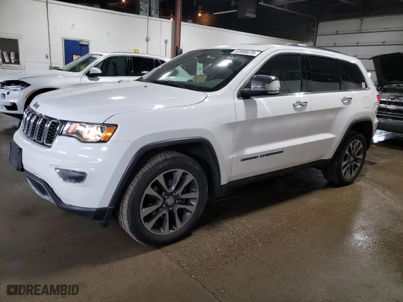 2018 Jeep Grand Cherokee Limited with VIN 1C4RJFBG0JC243437, listed as a Copart auction lot 52508475 with 121,873 mi miles and Salvage Title. Bid and sale history available at carsss.com. Image 1.