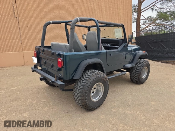 1995 Jeep Wrangler S with VIN 1J4FY19PXSP218282, listed as a Copart auction lot 63527435 with 160,957 mi miles and Clean title. Bid and sale history available at DreamBid. Image 4.