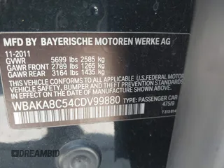 2012 BMW 7 Series 750i с VIN WBAKA8C54CDV99880, выставлен на аукционе IAAI как лот 42457445 с пробегом 140 136 миль миль и . История ставок и продаж доступна на DreamBid. Изображение 9.