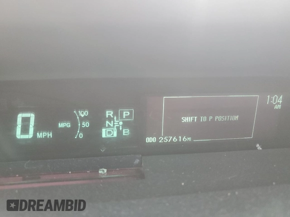 2010 Toyota Prius II with VIN JTDKN3DU0A0095024, listed as a Copart auction lot 53249325 with 257,616 mi miles and Salvage Title. Bid and sale history available at carsss.com. Image 9.