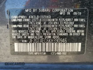 2019 Subaru Crosstrek Premium with VIN JF2GTAEC6KH390946, listed as a Copart auction lot 53961845 with 72,091 mi miles and Salvage Title. Bid and sale history available at carsss.com. Image 13.